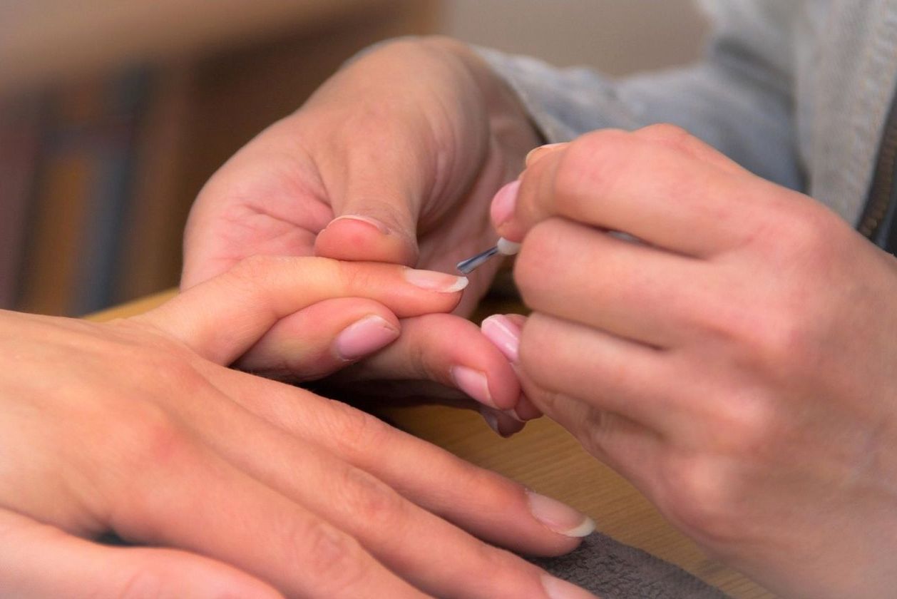 Nude gel manicure